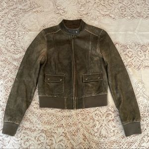 halogen zip racer leather jacket